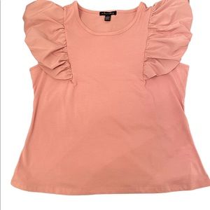 Sz L Flutter sleeve Top